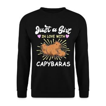 Funny Capybara Sayings - Unisex Sweatshirt - black - Front - Alina (178cm) & Michal (187cm)