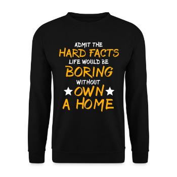 Homeowner New Home - Unisex Pullover - Schwarz - Vorne - Alina (178cm) & Michal (187cm)