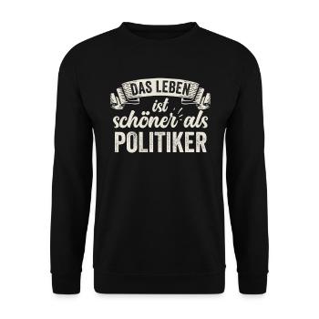 Lustige Politiker Regierung Partei Gesetz Politik - Unisex Pullover - Schwarz - Vorne - Alina (178cm) & Michal (187cm)