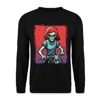 Dessin animé, Manga, Anime, Goule, Zombie, Motard - Sweat-shirt Unisexe - noir - Devant - Alina (178cm) & Michal (187cm)