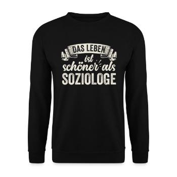 Soziologe Gesellschaft Verhalten Studie Theorien - Unisex Pullover - Schwarz - Vorne - Alina (178cm) & Michal (187cm)