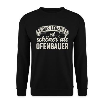 Lustige Ofenbauer Kamine Feuer Spaß Handwerk - Unisex Pullover - Schwarz - Vorne - Alina (178cm) & Michal (187cm)