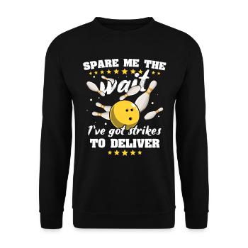 Bowling Slow Bowler - Unisex Pullover - Schwarz - Vorne - Alina (178cm) & Michal (187cm)
