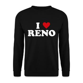 Heart USA City - I Love Reno - Unisex Sweatshirt - black - Front - Alina (178cm) & Michal (187cm)