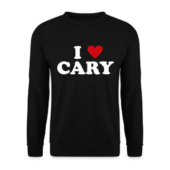 Heart USA City - I Love Cary - Unisex Sweatshirt - black - Front - Alina (178cm) & Michal (187cm)