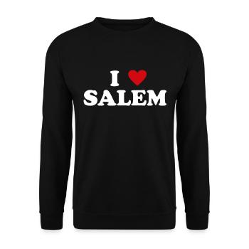 Heart USA City - I Love Salem - Unisex Sweatshirt - black - Front - Alina (178cm) & Michal (187cm)
