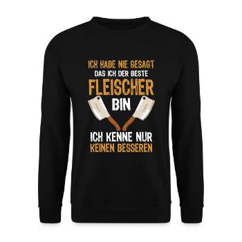Fleischer Beruf Metzger - Unisex Pullover - Schwarz - Vorne - Alina (178cm) & Michal (187cm)