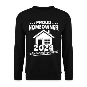 Hausbesitzer 2024 Hauskauf - Unisex Pullover - Schwarz - Vorne - Alina (178cm) & Michal (187cm)