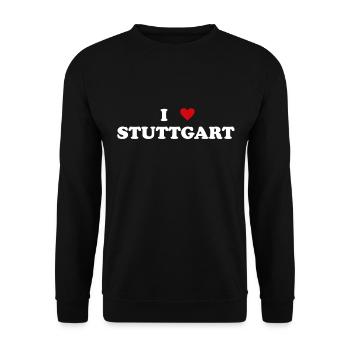 Cœur de la ville d’Allemagne - J’aime Stuttgart - Sweat-shirt Unisexe - noir - Devant - Alina (178cm) & Michal (187cm)