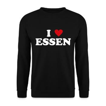 Herz Germany Stadt - Ich Liebe Essen - Unisex Pullover - Schwarz - Vorne - Alina (178cm) & Michal (187cm)
