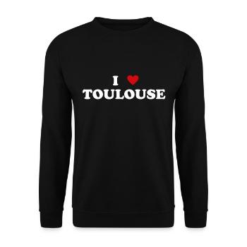 Herz France Stadt - Ich Liebe Toulouse - Unisex Pullover - Schwarz - Vorne - Alina (178cm) & Michal (187cm)