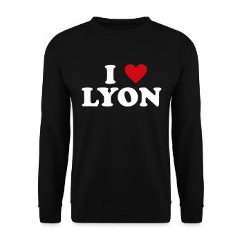 Herz France Stadt - Ich Liebe Lyon - Unisex Pullover - Schwarz - Vorne - Alina (178cm) & Michal (187cm)