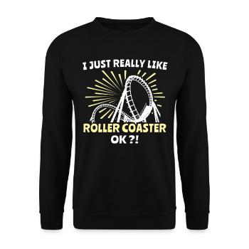 Achterbahn Roller Coaster - Unisex Sweatshirt - black - Front - Alina (178cm) & Michal (187cm)