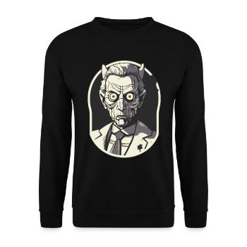 Der Direktor der Albträume - Unisex Pullover - Schwarz - Vorne - Alina (178cm) & Michal (187cm)
