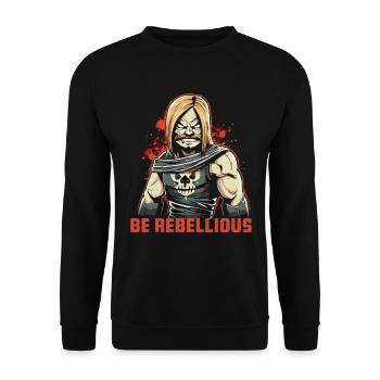 Be rebellious like a rocker motorcyclist - Unisex Sweatshirt - black - Front - Alina (178cm) & Michal (187cm)