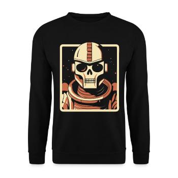 Outer Space Skull Astronaut Robot - Unisex Sweatshirt - black - Front - Alina (178cm) & Michal (187cm)