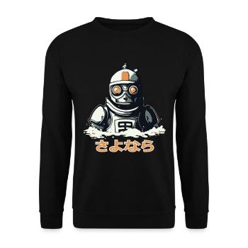 さよなら Farewell, a sinking robot - Unisex Sweatshirt - black - Front - Alina (178cm) & Michal (187cm)