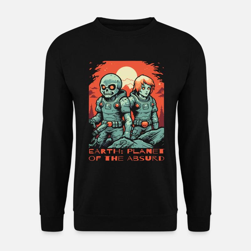 Erde, Planet des Absurden - Unisex Pullover - Schwarz