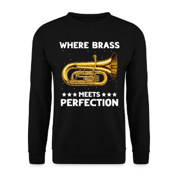 Mellophone Musician - Unisex Sweatshirt - black - Front - Alina (178cm) & Michal (187cm)