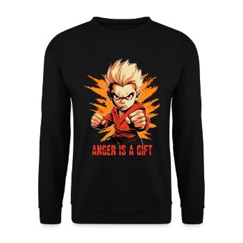 Little angry martial arts boy fights back - Unisex Sweatshirt - black - Front - Alina (178cm) & Michal (187cm)