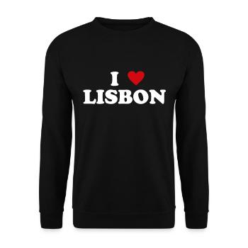 Herz Portugal Stadt - Ich Liebe Lisbon - Unisex Pullover - Schwarz - Vorne - Alina (178cm) & Michal (187cm)