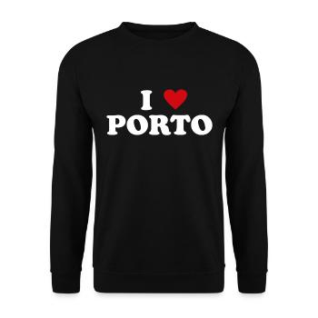 Heart Portugal City - I love Porto - Unisex Sweatshirt - black - Front - Alina (178cm) & Michal (187cm)