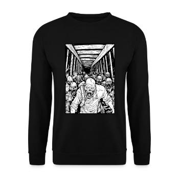 The Tunnel of the Horror Zombie Horde - Unisex Sweatshirt - black - Front - Alina (178cm) & Michal (187cm)