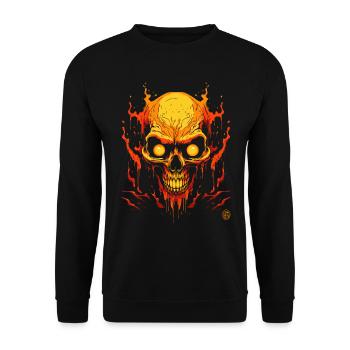 Laid et maléfique : Crâne d’horreur - Sweat-shirt Unisexe - noir - Devant - Alina (178cm) & Michal (187cm)