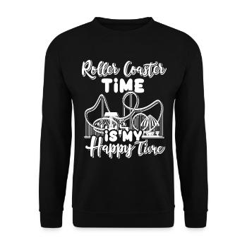 Achterbahn Roller Coaster - Unisex Sweatshirt - black - Front - Alina (178cm) & Michal (187cm)