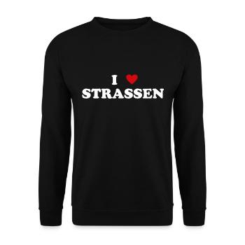 Heart of Luxembourg City - I love Strassen - Unisex Sweatshirt - black - Front - Alina (178cm) & Michal (187cm)