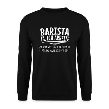 Kaffee Getränke Kunden Service Baristaausbildung - Unisex Pullover - Schwarz - Vorne - Alina (178cm) & Michal (187cm)