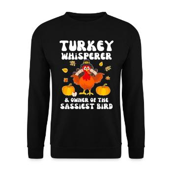 Dinde Thanksgiving - Sweat-shirt Unisexe - noir - Devant - Alina (178cm) & Michal (187cm)