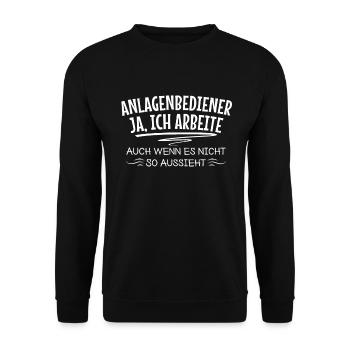 Lustige Anlagenbediener Maschinen Bedienungtechnik - Unisex Pullover - Schwarz - Vorne - Alina (178cm) & Michal (187cm)