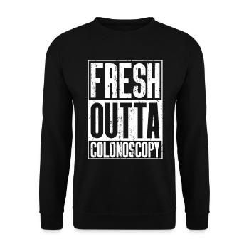Fresh Outta Surgery - Colonoscopy - Unisex Sweatshirt - black - Front - Alina (178cm) & Michal (187cm)