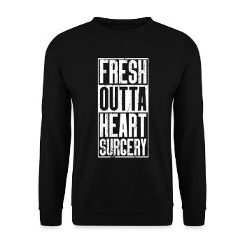 Frische Outta -Operation - Herz - Unisex Pullover - Schwarz - Vorne - Alina (178cm) & Michal (187cm)