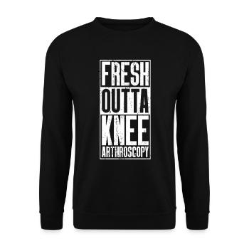 Frische Outta -Operation - Kniearthroskopie - Unisex Pullover - Schwarz - Vorne - Alina (178cm) & Michal (187cm)