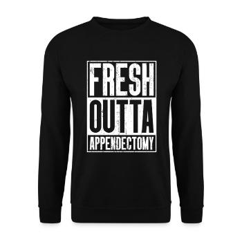 Fresh Outta Surgery - Appendectomy - Unisex Sweatshirt - black - Front - Alina (178cm) & Michal (187cm)