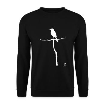 Bird on a branch - Unisex Sweatshirt - black - Front - Alina (178cm) & Michal (187cm)
