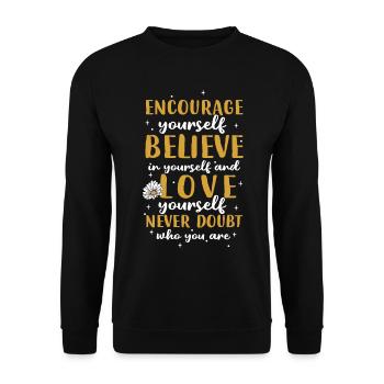 Encouragez la foi dont l’amour ne doute jamais - Sweat-shirt Unisexe - noir - Devant - Alina (178cm) & Michal (187cm)