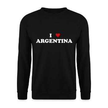 Heart Country State - I Love Argentina - Unisex Sweatshirt - black - Front - Alina (178cm) & Michal (187cm)