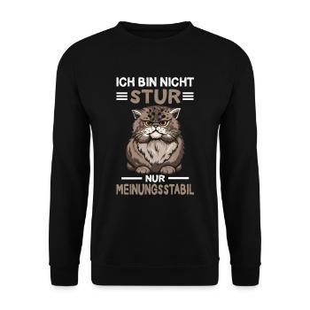 Katze Kätzchen Katzenliebhaber Spruch - Unisex Pullover - Schwarz - Vorne - Alina (178cm) & Michal (187cm)