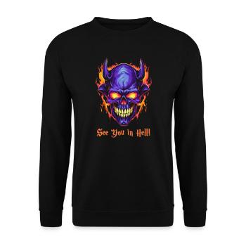 A bientôt en enfer : flammes et démons - Sweat-shirt Unisexe - noir - Devant - Alina (178cm) & Michal (187cm)