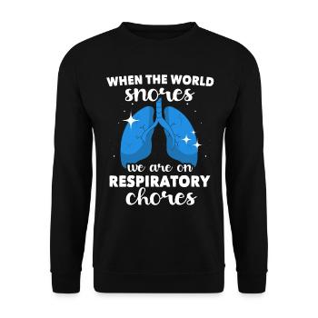 Respiratory Therapist Respiratory Therapy - Unisex Sweatshirt - black - Front - Alina (178cm) & Michal (187cm)