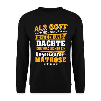Matrose Sprüche - Unisex Pullover - Schwarz - Vorne - Alina (178cm) & Michal (187cm)