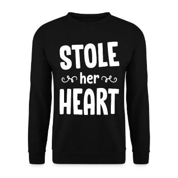 Stole Your Heart His Fries - Couple - Unisex Sweatshirt - black - Front - Alina (178cm) & Michal (187cm)