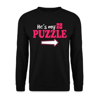 My Riddle My - Pair - Unisex Sweatshirt - black - Front - Alina (178cm) & Michal (187cm)