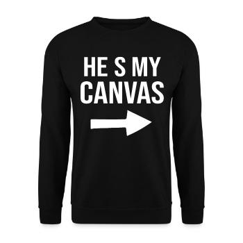 My Canvas My Color - Couple assorti - Sweat-shirt Unisexe - noir - Devant - Alina (178cm) & Michal (187cm)