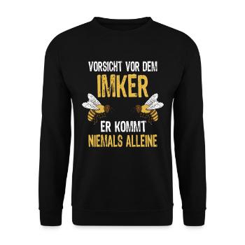 Imker Bienen Imkerei - Unisex Pullover - Schwarz - Vorne - Alina (178cm) & Michal (187cm)