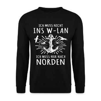 Norden Spruch - Unisex Pullover - Schwarz - Vorne - Alina (178cm) & Michal (187cm)