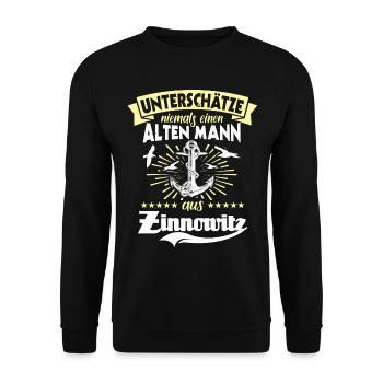 Unterschätze Zinnowitz Mann - Unisex Pullover - Schwarz - Vorne - Alina (178cm) & Michal (187cm)